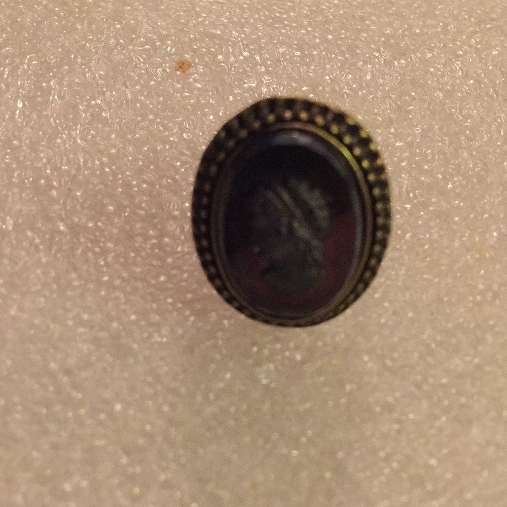 Vintage engraved hematite cameo ring